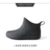 Men Rain Boots Outdoor Slip On Waterproof Non-Slip Rubber Ankle Boots Rain Booties