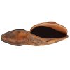 Womens Tall Stuff Embroidery Snip Toe Casual Boots Mid Calf Low Heel 1-2" - Brown