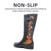 Rain Boots for Women, Waterproof Ladies Tall Knee High Rubber boots,Comfort Garden Boots Anti-Slip Mid Heel Women Rain Shoes