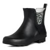 Ladies ELASTIC Mid Cut Ankle Height Rubber Rain Boots