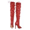 Women's Stiletto Heel Zipper Knee/Thigh High Boots Peep/Close Toe Pull on Long Boots