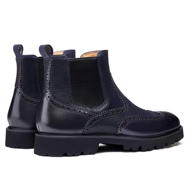 Jepsengord Men's Chelsea Boots Genuine Leather Dress Boots for Men Wingtip Brogue Formal Business Casual Ankle Boots
