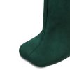Women's Knee High Suede Boots for Women Wide Calf Square Toe Stiletto Heels Tall Boots Pull On High Heel Long Booties