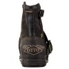 Moto Boots for Men Fashion Zipper-up Leather Chukka Boots Casual Shoes Retro Style OS-5008-1-DA1B1