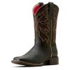 Womens Buckley Square Toe Casual Boots Mid Calf Low Heel 1-2" - Black