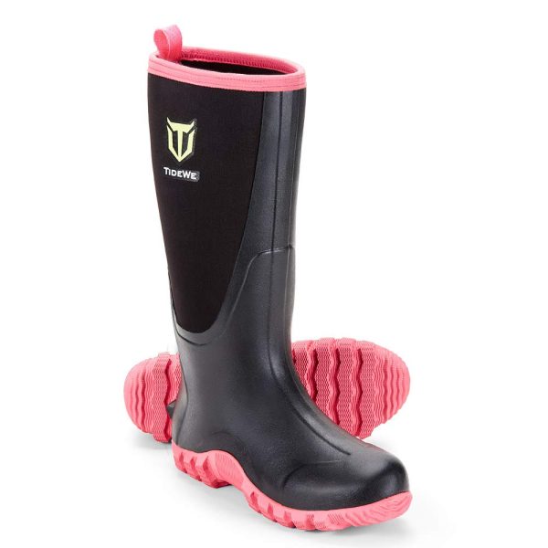 Rubber Boots for Women Multi-Season, Waterproof Rain Boots with Steel Shank, 6mm Neoprene Durable Rubber Outdoor Hunting Boots
