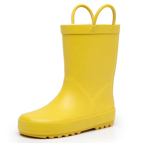 Toddler Rain Boots for Boys and Girls Waterproof Rubber Kids Rain Boots with Easy on Handles All-season