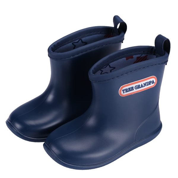 Toddler Rain Boots Baby Kids Easy-on Rain shoes Children Waterproof Shoes for Boys Girls(1-6 Years)