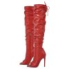 Women's Stiletto Heel Zipper Knee/Thigh High Boots Peep/Close Toe Pull on Long Boots