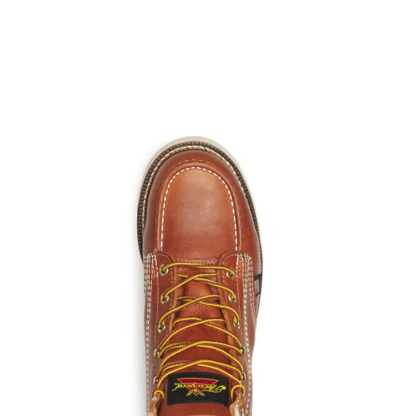 American Heritage 6” Moc Toe Work Boots for Men - Soft Toe, Premium Full-Grain Leather with Slip-Resistant Wedge Outsole and