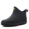 Men Rain Boots Outdoor Slip On Waterproof Non-Slip Rubber Ankle Boots Rain Booties