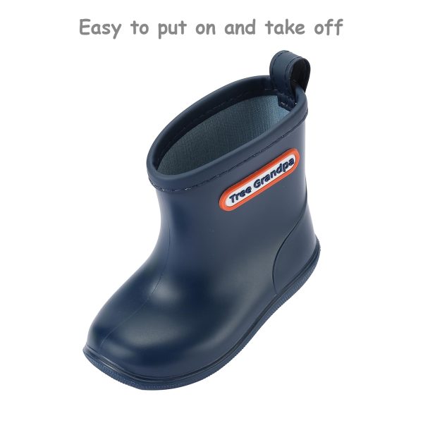 Toddler Rain Boots Baby Kids Easy-on Rain shoes Children Waterproof Shoes for Boys Girls(1-6 Years)