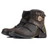 Moto Boots for Men Fashion Zipper-up Leather Chukka Boots Casual Shoes Retro Style OS-5008-1-DA1B1