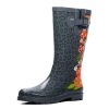Rain Boots for Women, Waterproof Ladies Tall Knee High Rubber boots,Comfort Garden Boots Anti-Slip Mid Heel Women Rain Shoes