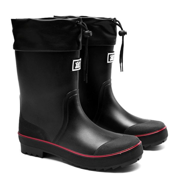 Mens Rain Boots Water boots Waterproof PVC Rubber Boots Outdoor Mud Boots,Comfort Lightweight Mid-Calf Gardening Fishing Shoes