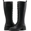 Women's 953 Lace Platform Combat Knee High Boots with Comfort Chunky Heel