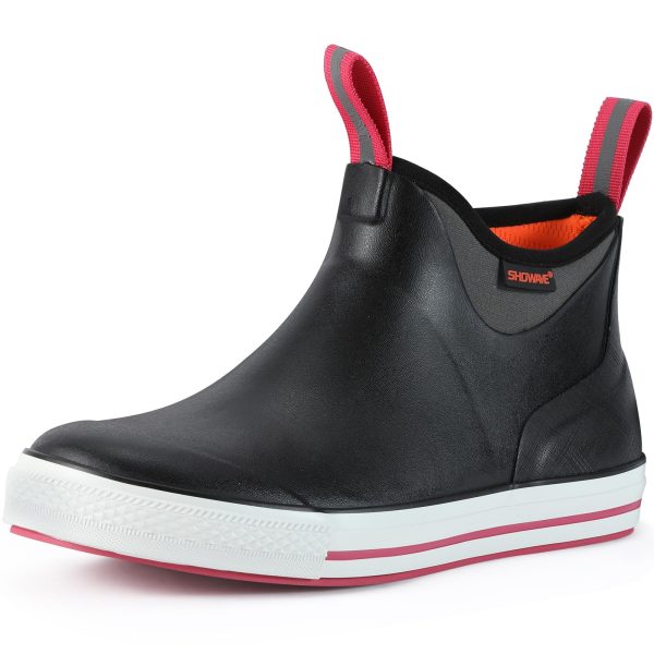 Women's 6 Inch Ankle Deck Boots Waterproof Rain Footwear Rubber Mud Boots for Fishing Gardening Farming