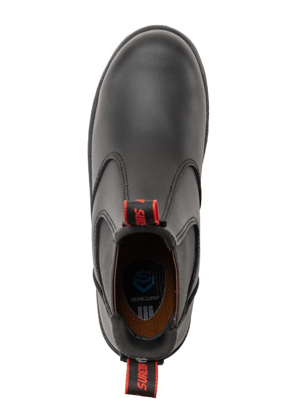 Men's Slip-On Work Boots for Men,Full Grain Leather,Anti-Static,Water/Slip Resistant,Fire Station Mechanic Industrial