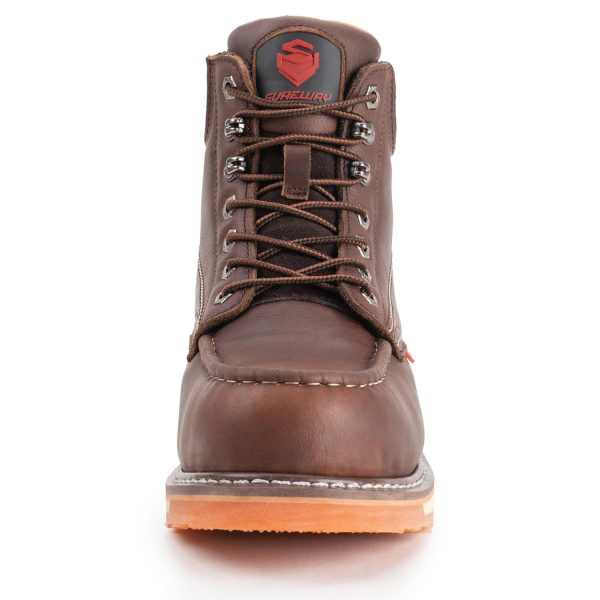 Mens Heavy Duty Soft/Composite/Steel Toe Work Boots for Men-Comfortable,GoodyearWelt,Full Grain Leather,6 in Wedge Moc Toe