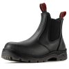 Men's Slip-On Work Boots for Men,Full Grain Leather,Anti-Static,Water/Slip Resistant,Fire Station Mechanic Industrial