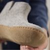 100% quality wool mix Slipper with leather sole - Unisex Slip-on