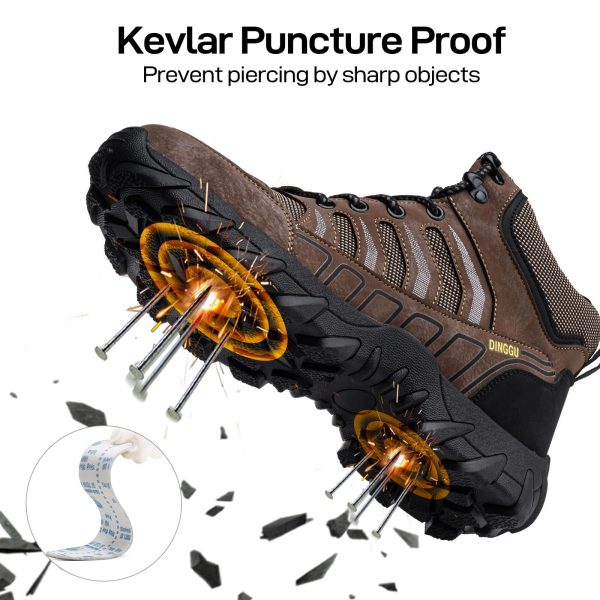 Steel Toe Work Boots for Men Safety Mens Work Boots Comfortable Slip Resistant Composite Toe Construction Shoes