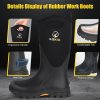 Rubber Boots for Men and Women, Waterproof Insulated Rain Boots, Neoprene Breathable Mud Boots, Outdoor Anti-slip Mens Work