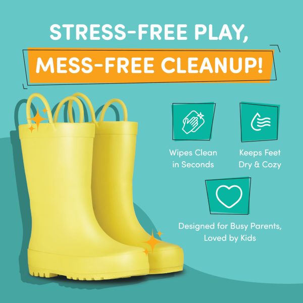 Lone Cone Premium Natural Rubber Rain Boots for Toddlers and Kids with Solid Design