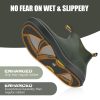 Men's Deck Boots Anti-Slip Saltwater Fishing Rain Boots with Memory Foam, Waterproof Rubber Ankle Work Boots for Sailing (Size