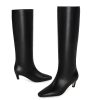 Knee High Boots Women Square Toe Kitten Heel Tall Boots Womens Fashion Long Boots