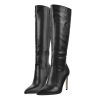 Women's Pointed Toe Under the Knee High Boots Stiletto High Heels