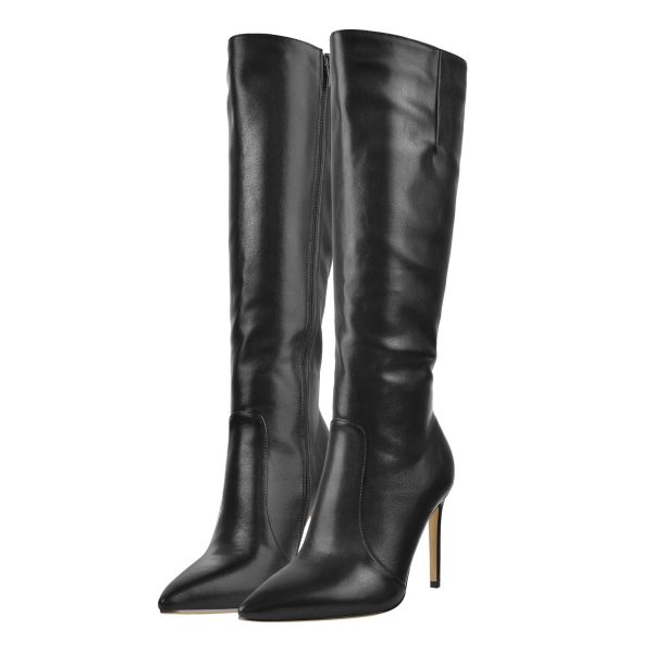 Women's Pointed Toe Under the Knee High Boots Stiletto High Heels