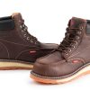 Mens Heavy Duty Soft/Composite/Steel Toe Work Boots for Men-Comfortable,GoodyearWelt,Full Grain Leather,6 in Wedge Moc Toe