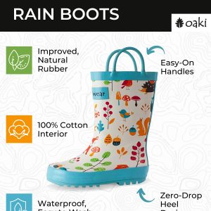 Toddler Rain Boots - Perfect Kids Rain Boots for Any Weather - Durable Rubber Baby Rain Boots Keep Little Feet Dry, Lightweight