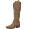 Women's The Western Cowboy Cowgirl Embroidered Knee High Boots