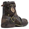 Moto Boots for Men Fashion Zipper-up Leather Chukka Boots Casual Shoes Retro Style OS-5008-1-DA1B1