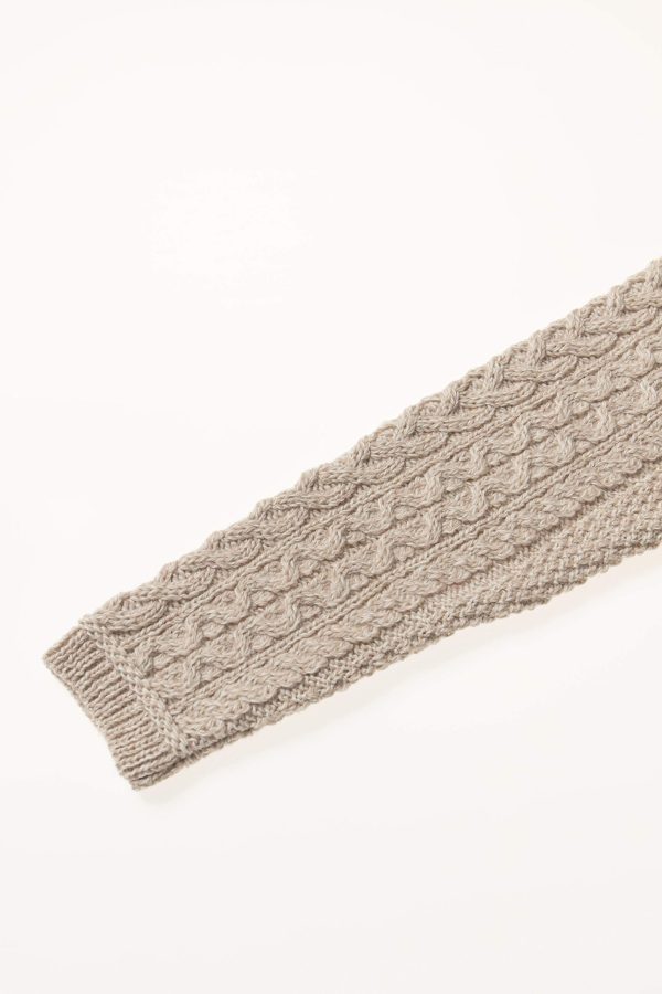 Women's Irish Cable Knitted Wool Side Zip Cardigan (100% Merino Wool)