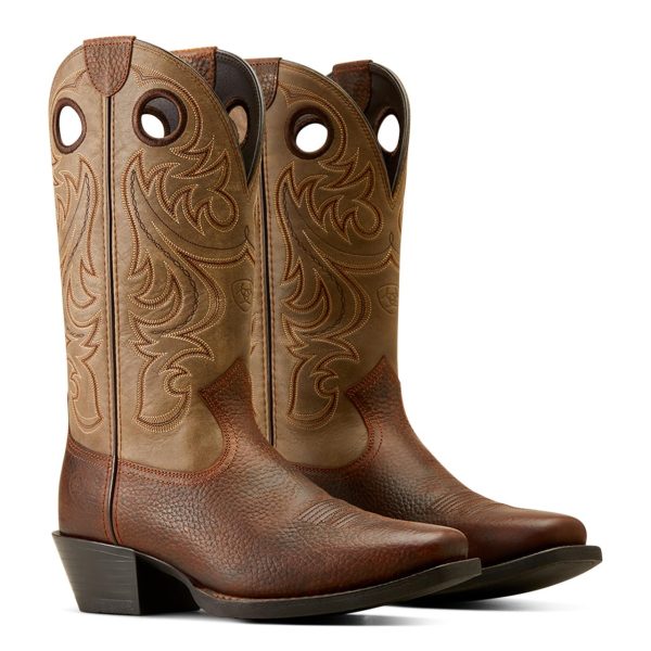 Brown Oiled Rowdy/Brown Bomber Sport Square Toe Men's Cowboy Boots 10050992