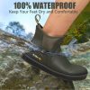 Men's Deck Boots Anti-Slip Saltwater Fishing Rain Boots with Memory Foam, Waterproof Rubber Ankle Work Boots for Sailing (Size