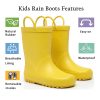 Toddler Rain Boots for Boys and Girls Waterproof Rubber Kids Rain Boots with Easy on Handles All-season