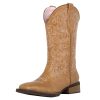 Cowboy Boots For Women Wide Square Toe Mid Calf Ladies Western Cowgirl Boots