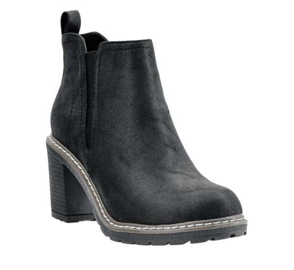 Hey Girl Womens Bite Me Bootie - Featuring a 3-Inch Heel, A Full Side Zip, Elastic Gore In The Upper From A Customizable Fit,