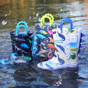 Toddler Boys Adorable Dinosaur Light Up Rain Boots