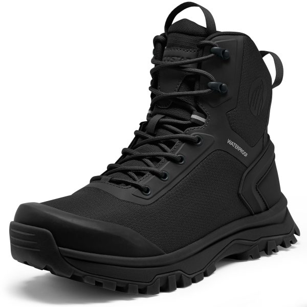 Tactical Boots for Men Lightweight Military Combat Boot Side Zipper Motorcycle Hiking Work Boots Waterproof 8 Inches