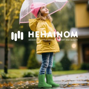Toddler Kids Rain Boots for Boys Girls Waterproof Easy-on Handles Rainboots