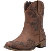 Women's Cowboy Boots Short Cowgirl Ankle Boots Western 9805 Booties Square Toe with Zipper
