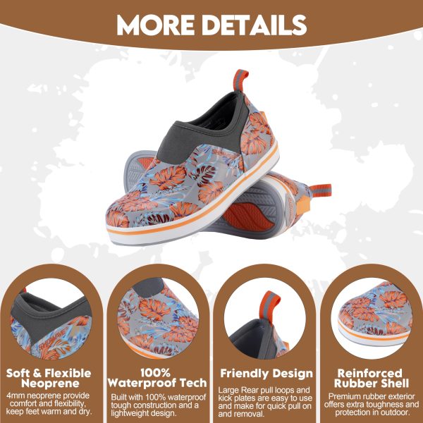 Women's Deck Shoes Waterproof Rain Shoes Breathable Non-slip Rubber Rain Boots Low Cut Design for Outdoor Fishing Gardening