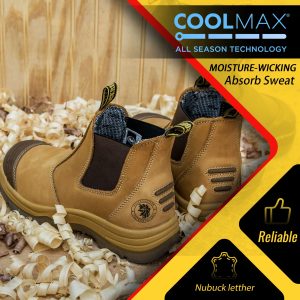 Mens Work Boots, 6 inch Steel Toe, Pull On Safety Leather Chelsea Work Shoes Static Dissipative(AK227, AK222)