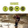 Kids Waterproof Light Up Rain Boots With Handles for Easy On and Off for Boys and Girls