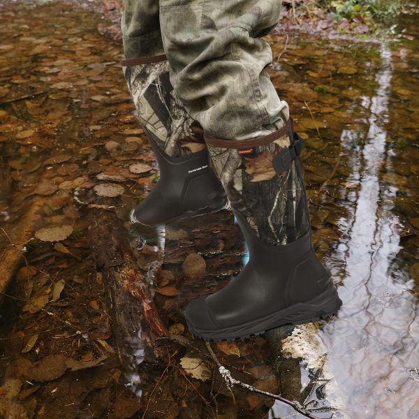 Men's Rubber Hunting Boots, Waterproof Rain Boots Insulated Neoprene Mud Boot, Durable Arctic Outdoor Working Boot with Steel